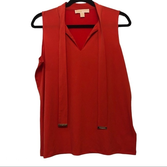 Michael Michael Kors Red Orange Sleeveless Blouse - Picture 1 of 6